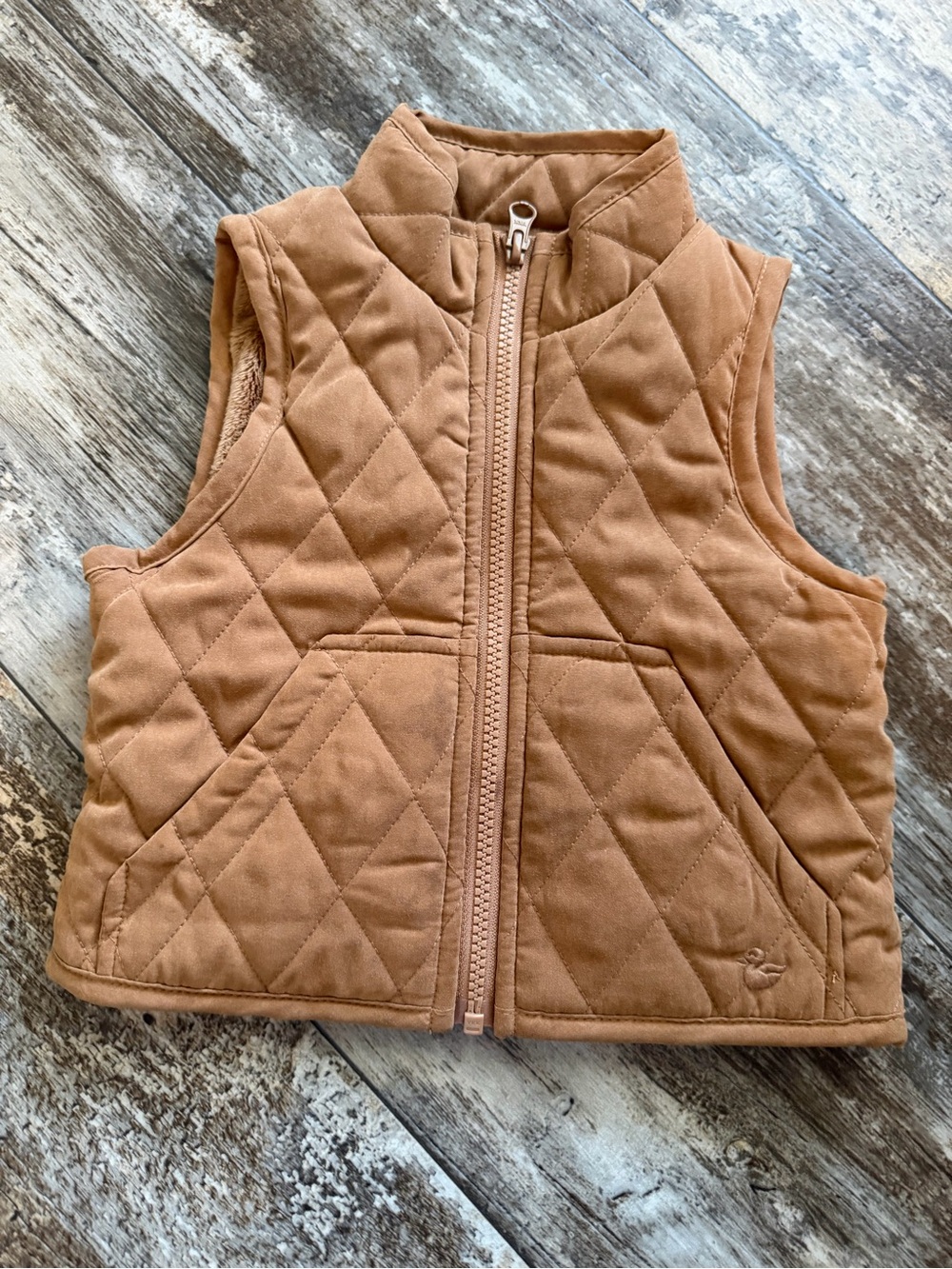 Kids Quilted Vest in Tan - American Widgeon